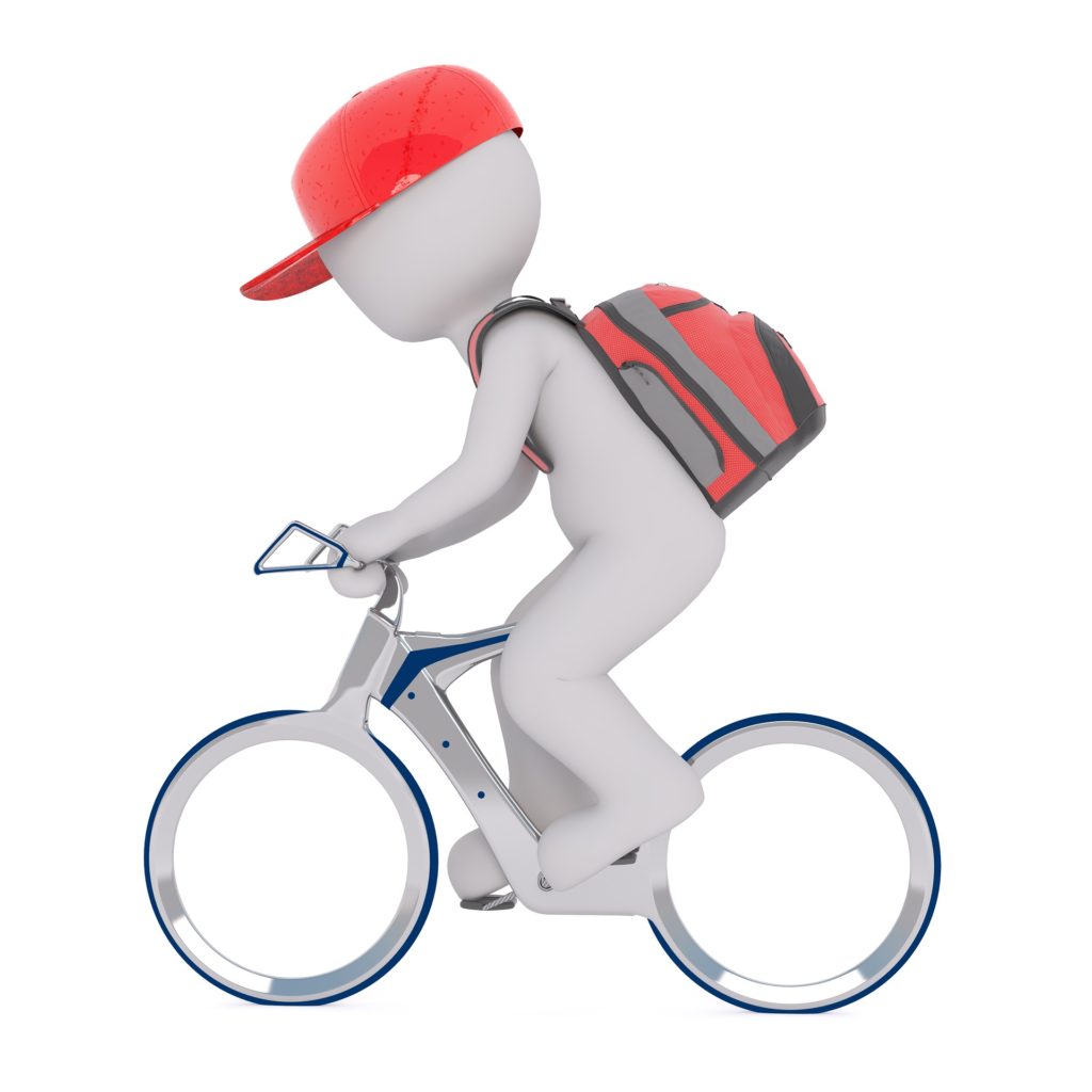 Fahrradfahren mit dem Geheimnistraeger