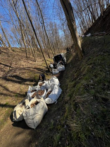 Der leere Transport kommt zurück und holt die nächsten Säcke ab